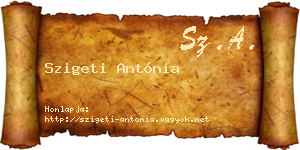 Szigeti Antónia névjegykártya
